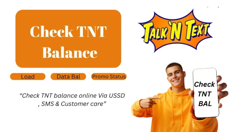 TNT Balance Inquiry | Check Balance Online, Via Call, and Text 1 Person in orange hoodie holding a phone showing Check TNT BAL, with Talk N Text logo and buttons labeled Load, Data Bal, and Promo Status